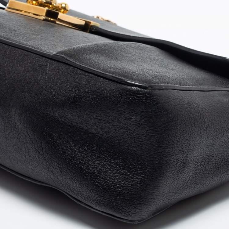 Pre Owned Chloe Black Leather Large Elsie Shoulder Bag