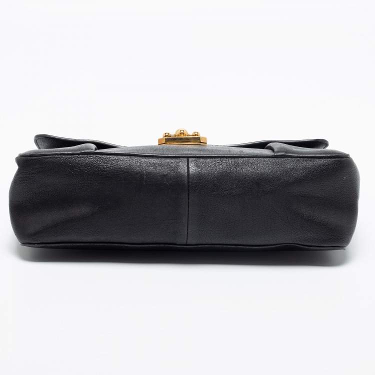 Pre Owned Chloe Black Leather Large Elsie Shoulder Bag