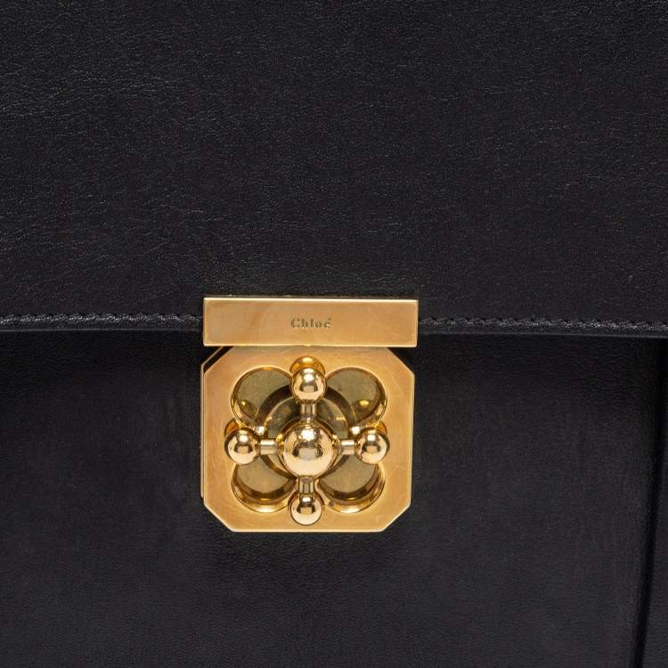 Pre Owned Chloe Black Leather Large Elsie Shoulder Bag