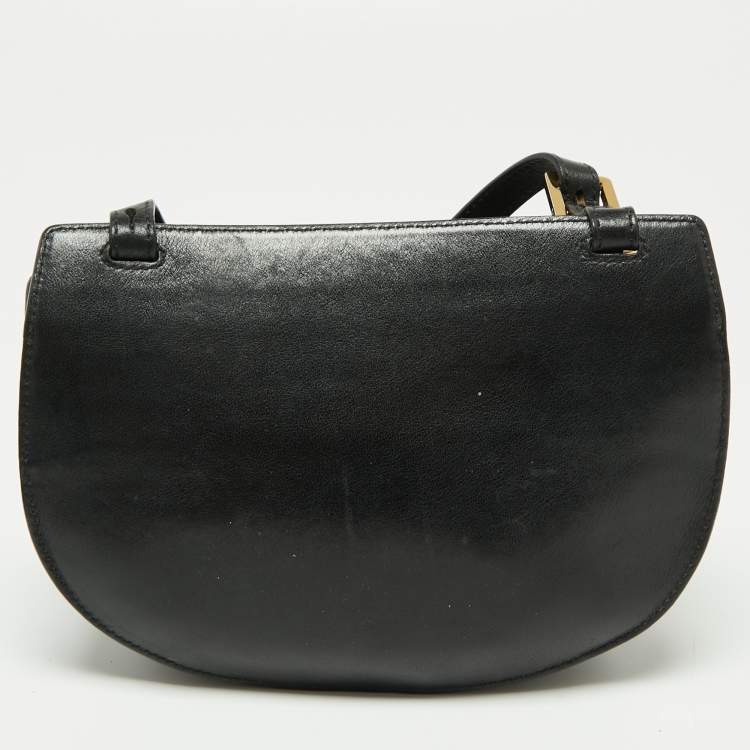Pre Owned Chloe Black Leather Mini Georgia Crossbody Bag
