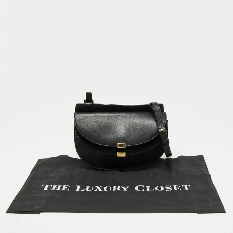 Pre Owned Chloe Black Leather Mini Georgia Crossbody Bag