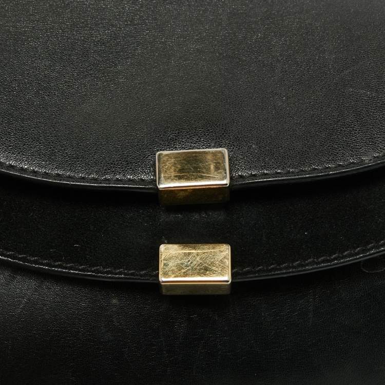 Pre Owned Chloe Black Leather Mini Georgia Crossbody Bag