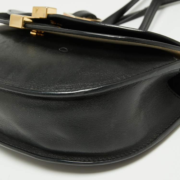 Pre Owned Chloe Black Leather Mini Georgia Crossbody Bag
