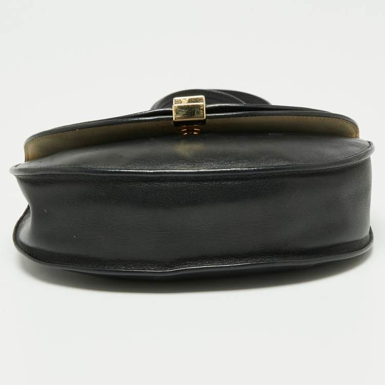 Pre Owned Chloe Black Leather Mini Georgia Crossbody Bag
