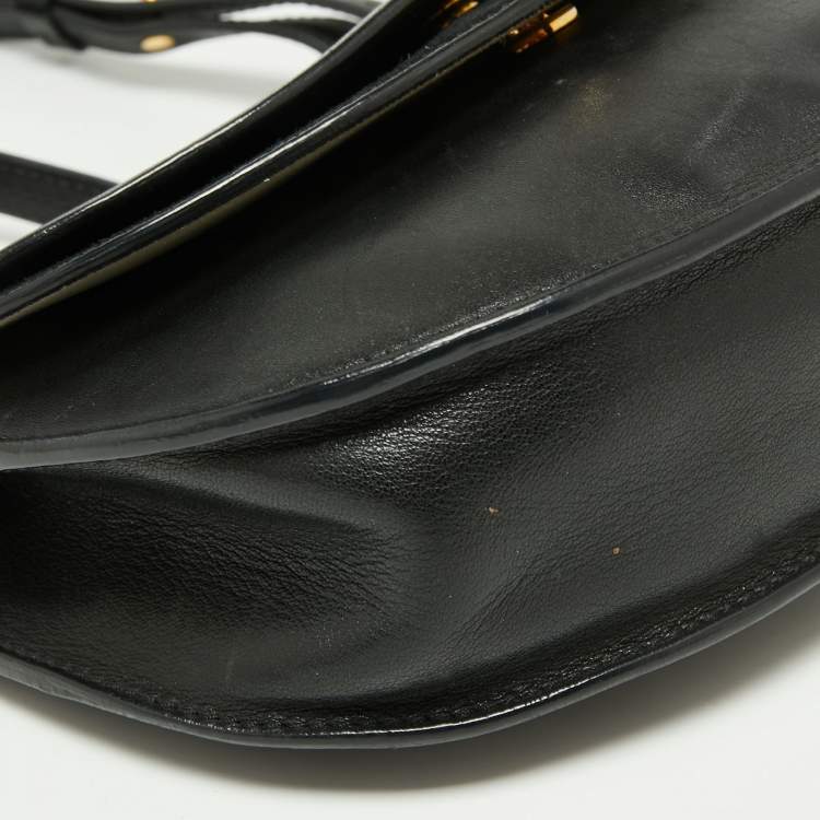 Pre Owned Chloe Black Leather Mini Georgia Crossbody Bag