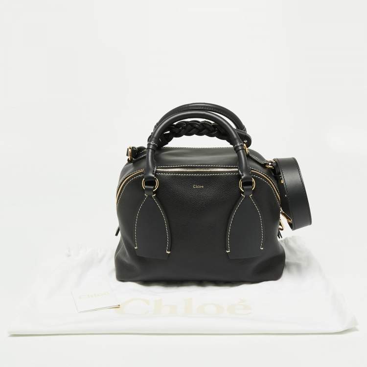 مملوكة مسبقًا Chloe Black Leather Medium Daria Satchel