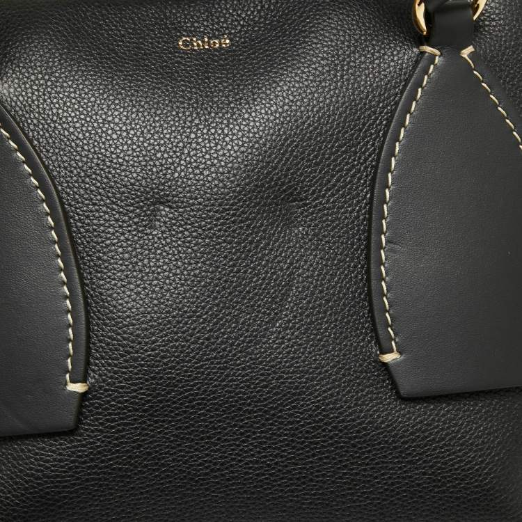 مملوكة مسبقًا Chloe Black Leather Medium Daria Satchel