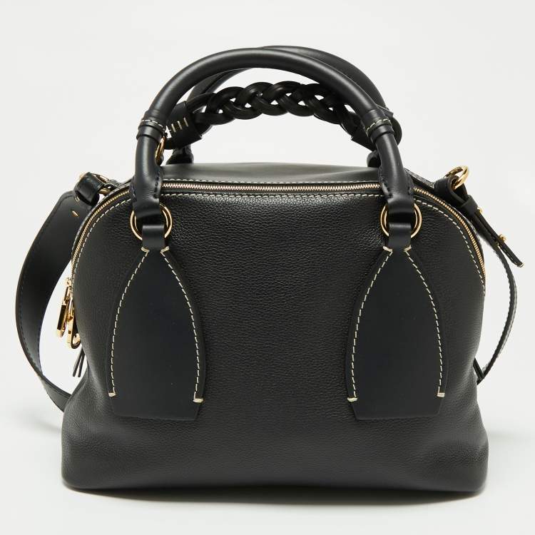 مملوكة مسبقًا Chloe Black Leather Medium Daria Satchel