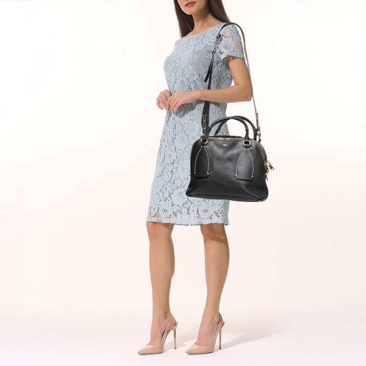 مملوكة مسبقًا Chloe Black Leather Medium Daria Satchel