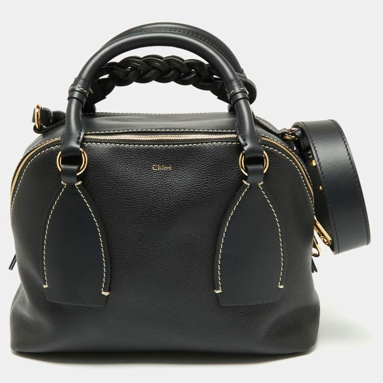 مملوكة مسبقًا Chloe Black Leather Medium Daria Satchel