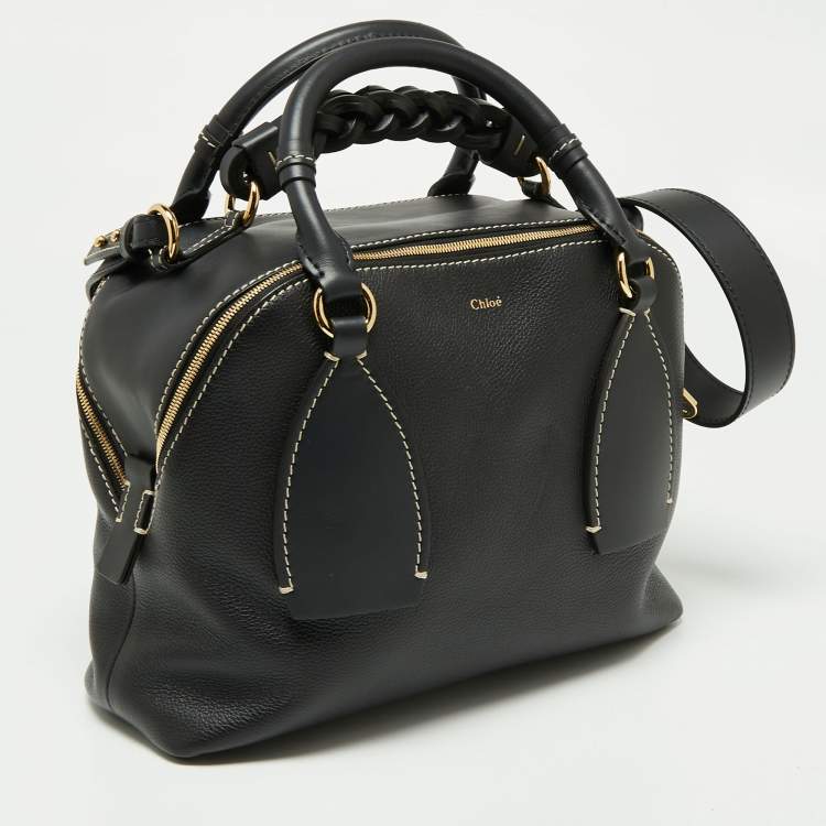 مملوكة مسبقًا Chloe Black Leather Medium Daria Satchel