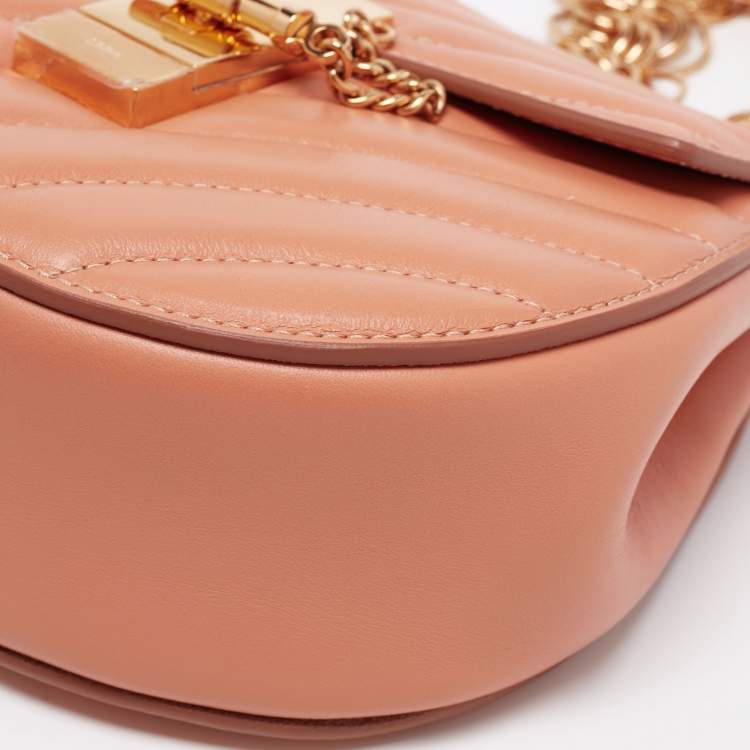 Pre Owned Chloe Beige Quilted Leather Drew Shoulder Bag