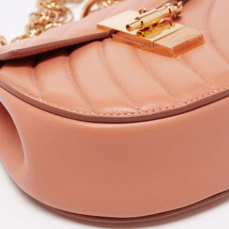 Pre Owned Chloe Beige Quilted Leather Drew Shoulder Bag