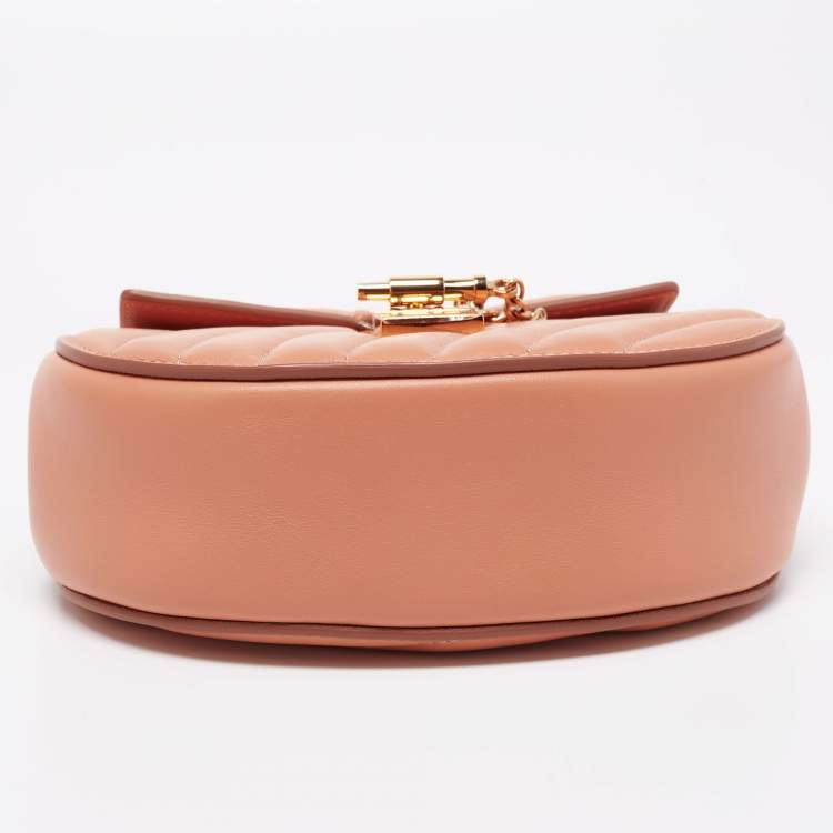 Pre Owned Chloe Beige Quilted Leather Drew Shoulder Bag