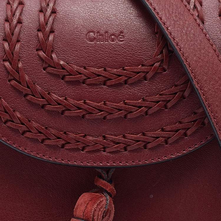 Pre Owned Chloe Burgundy Leather Mini Hudson Shoulder Bag 