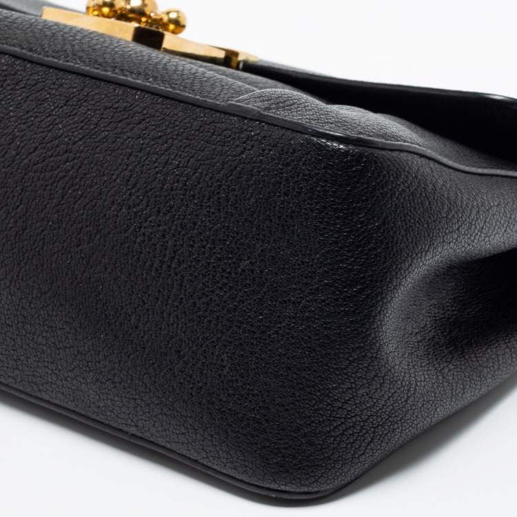 Pre Owned Chloe Black Leather Medium Elsie Shoulder Bag