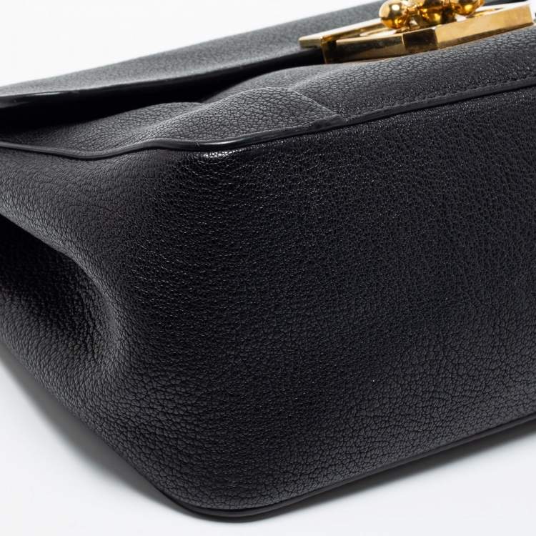 Pre Owned Chloe Black Leather Medium Elsie Shoulder Bag