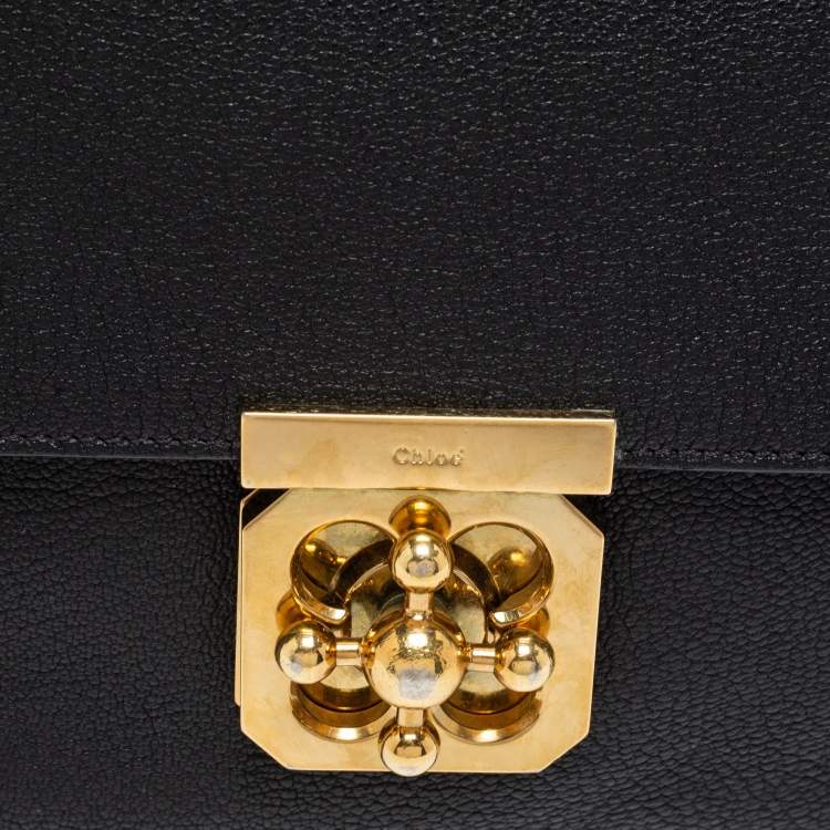 Pre Owned Chloe Black Leather Medium Elsie Shoulder Bag