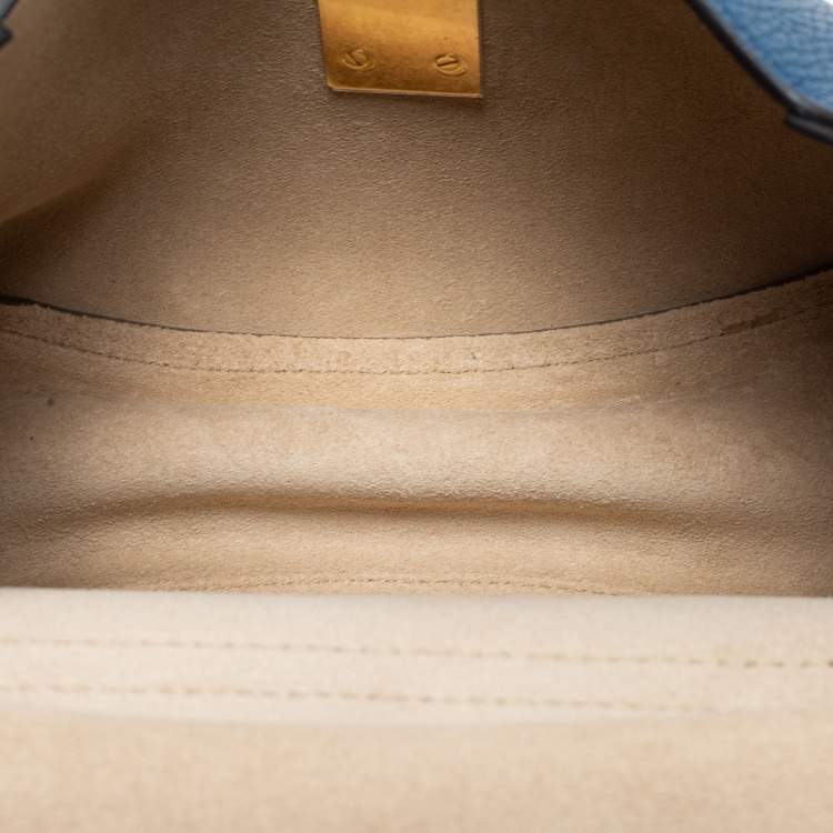Pre Owned Chloe Blue Leather Medium Drew Shoulder Bag