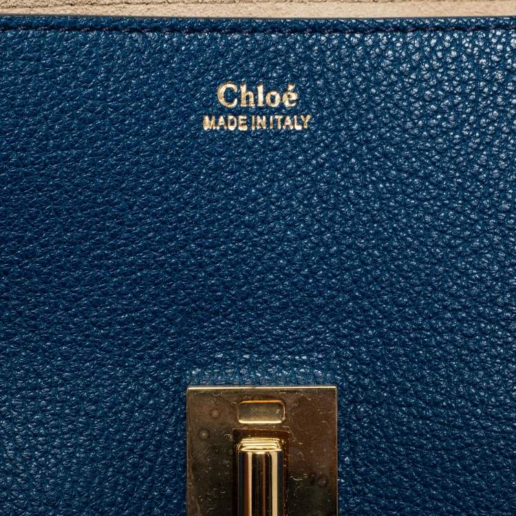 Pre Owned Chloe Blue Leather Medium Drew Shoulder Bag