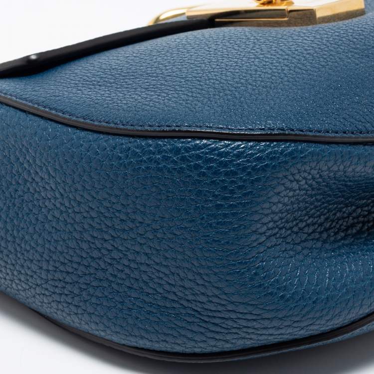 Pre Owned Chloe Blue Leather Medium Drew Shoulder Bag
