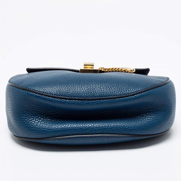 Pre Owned Chloe Blue Leather Medium Drew Shoulder Bag