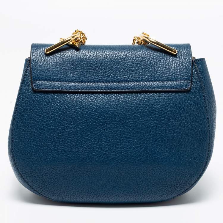 Pre Owned Chloe Blue Leather Medium Drew Shoulder Bag