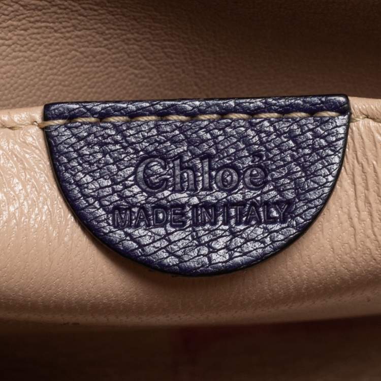 Pre Owned Chloé Purple Leather Small Elsie Shoulder Bag