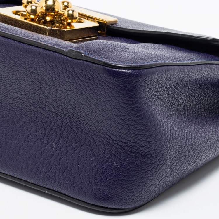 Pre Owned Chloé Purple Leather Small Elsie Shoulder Bag