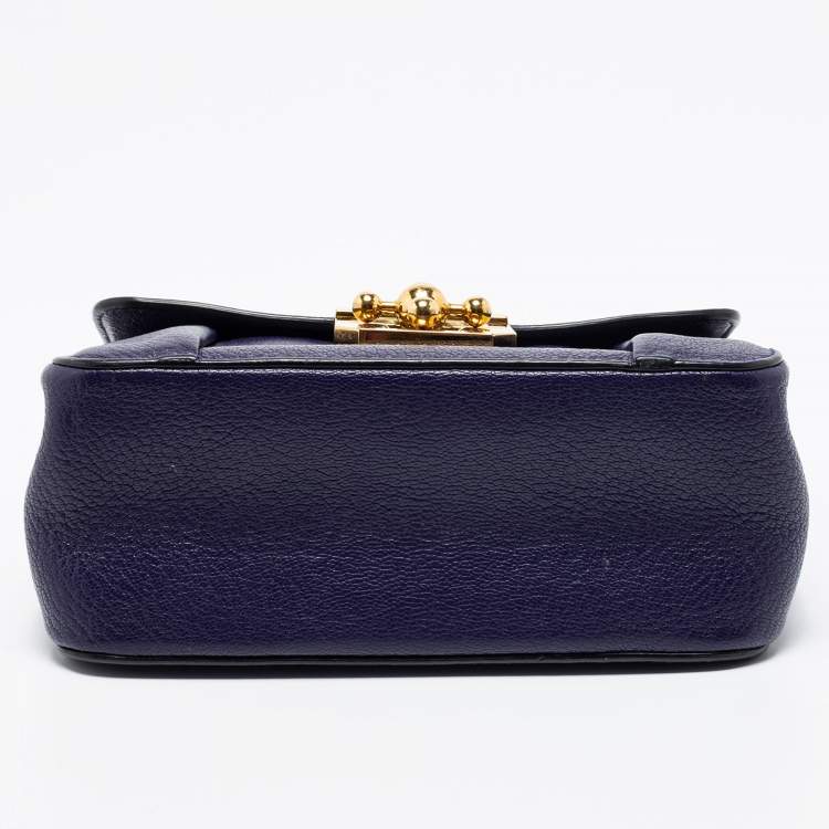 Pre Owned Chloé Purple Leather Small Elsie Shoulder Bag