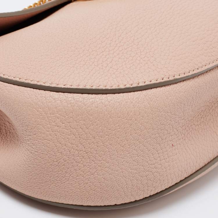 Pre Owned Chloe Beige/Pink Leather Small Drew Shoulder Bag