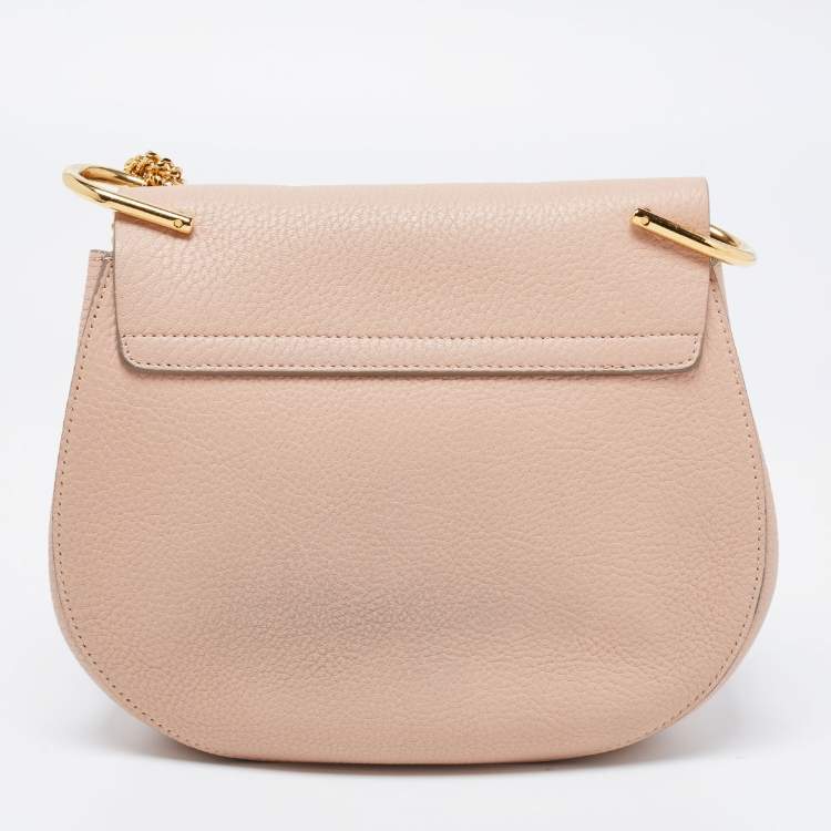 Pre Owned Chloe Beige/Pink Leather Small Drew Shoulder Bag