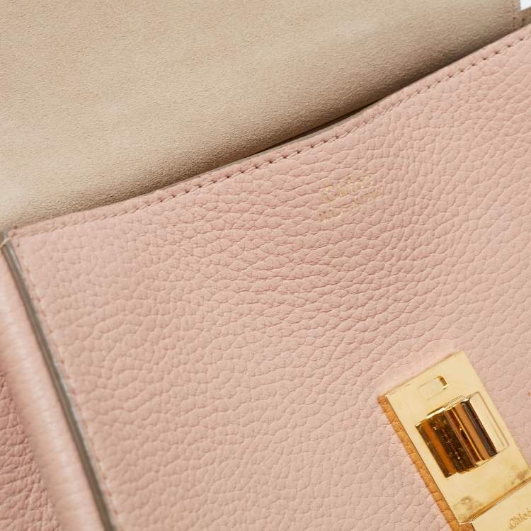 Pre Owned Chloe Beige/Pink Leather Small Drew Shoulder Bag