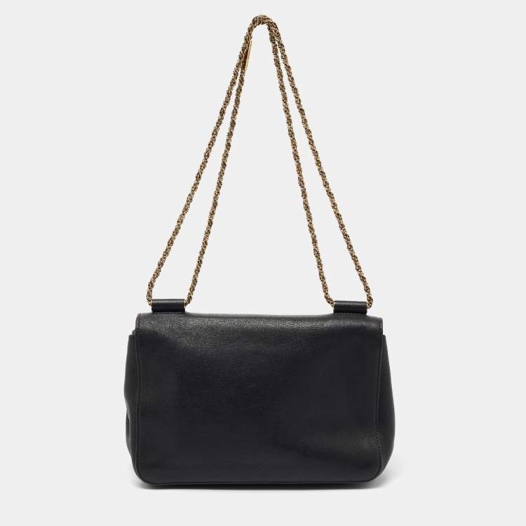 Pre Owned Chloé Black Leather Medium Elsie Shoulder Bag