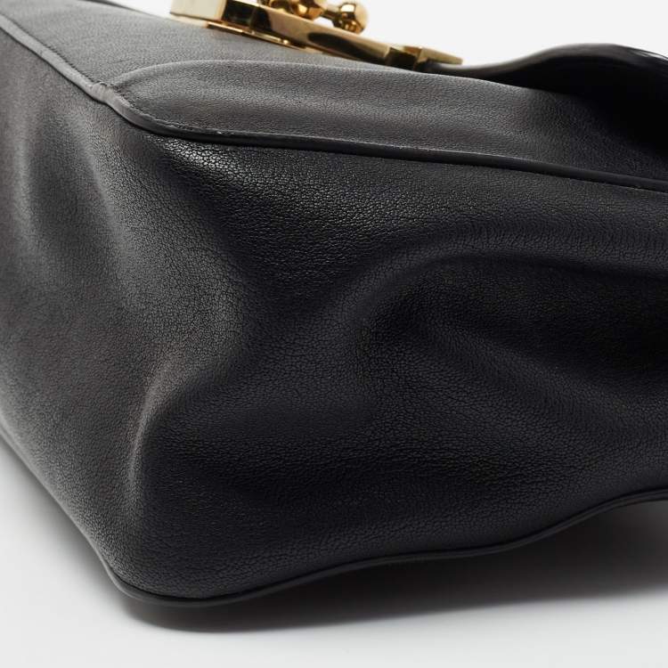 Pre Owned Chloé Black Leather Medium Elsie Shoulder Bag