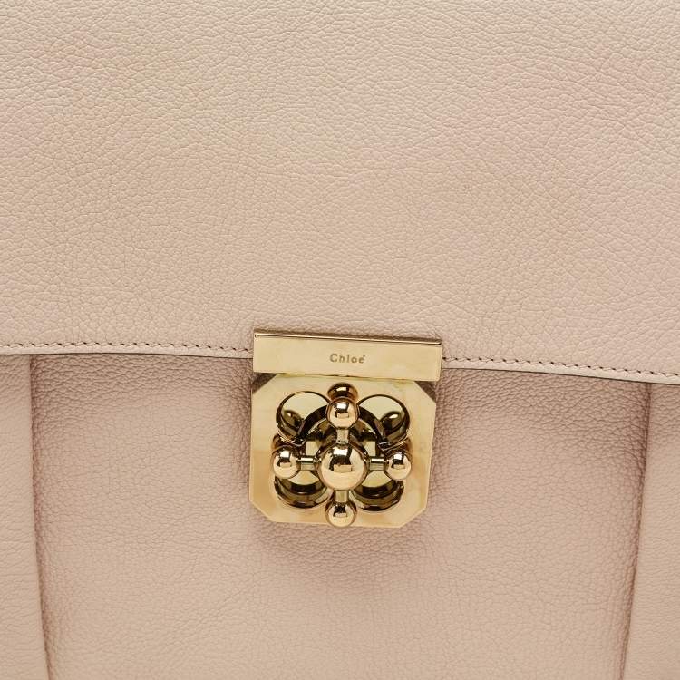 Pre Owned Chloe Beige Leather Large Elsie Shoulder Bag