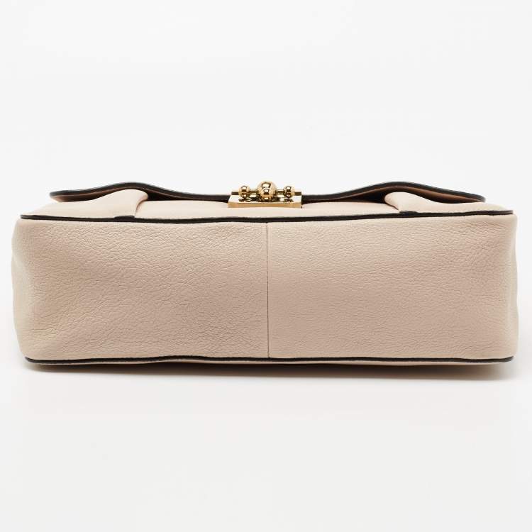Pre Owned Chloe Beige Leather Large Elsie Shoulder Bag
