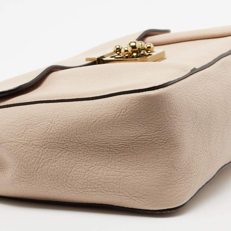 Pre Owned Chloe Beige Leather Large Elsie Shoulder Bag