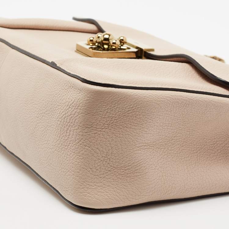 Pre Owned Chloe Beige Leather Large Elsie Shoulder Bag