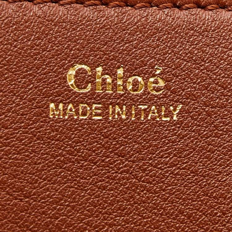 Pre Owned Chloe Brown Leather Mini Drew Shoulder Bag