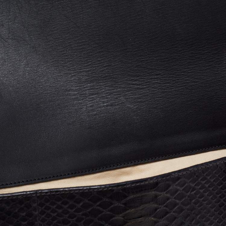 Pre Owned Chloé Black Python Leather Medium Sally Shoulder Bag