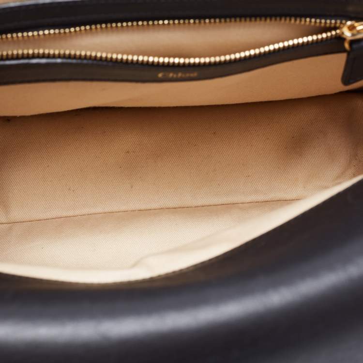 Pre Owned Chloé Black Python Leather Medium Sally Shoulder Bag