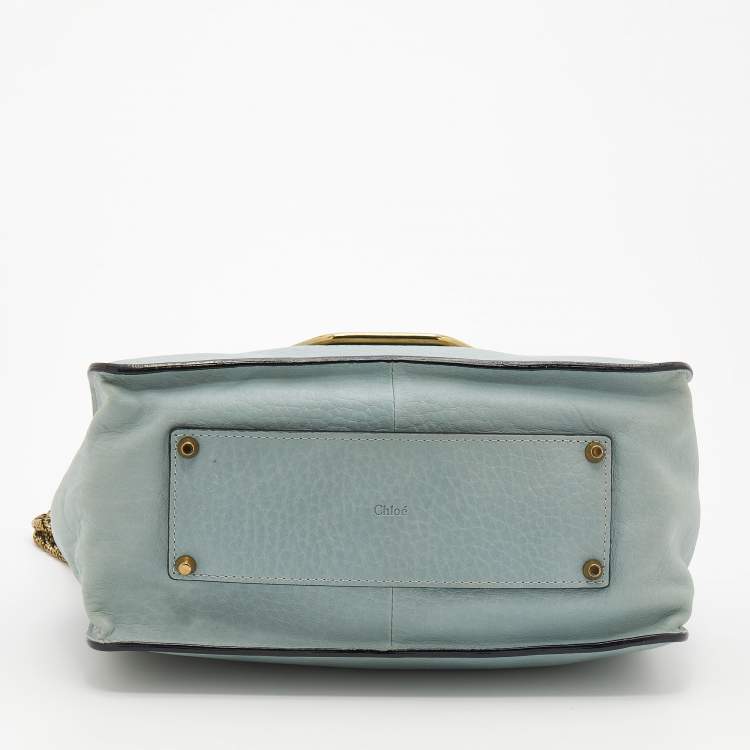 Pre Owned Chloe Mint Green Leather Sally Shoulder Bag