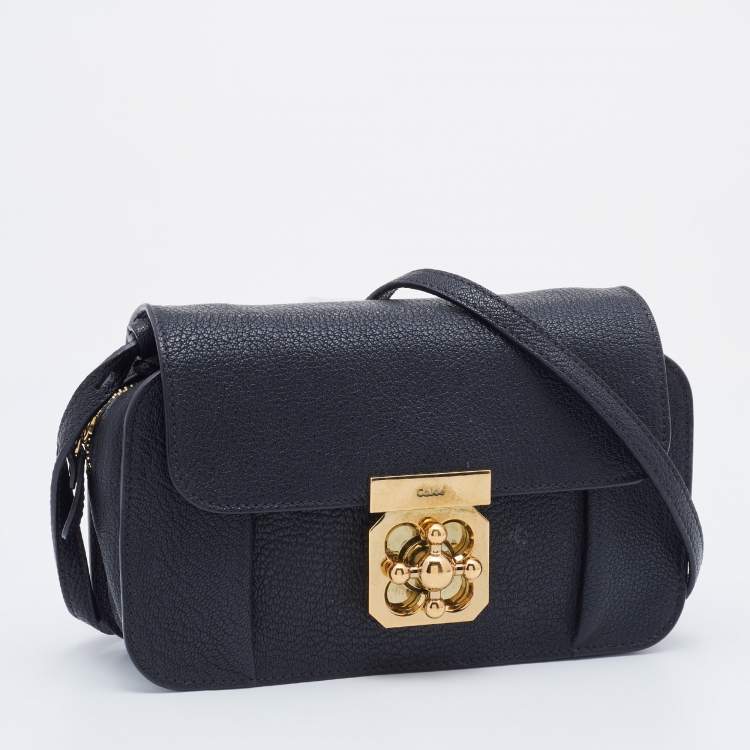 Pre Owned Chloé Black Leather Mini Elsie Crossbody Bag