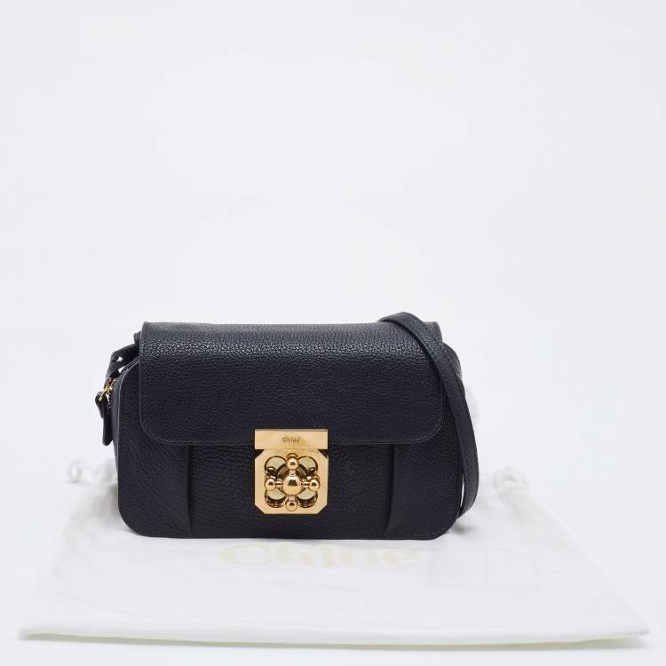 Pre Owned Chloé Black Leather Mini Elsie Crossbody Bag