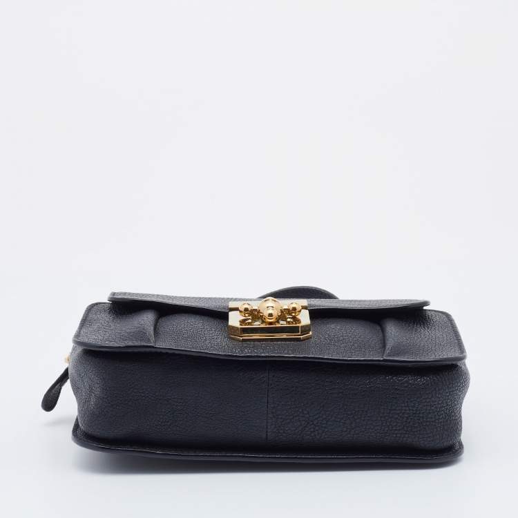 Pre Owned Chloé Black Leather Mini Elsie Crossbody Bag