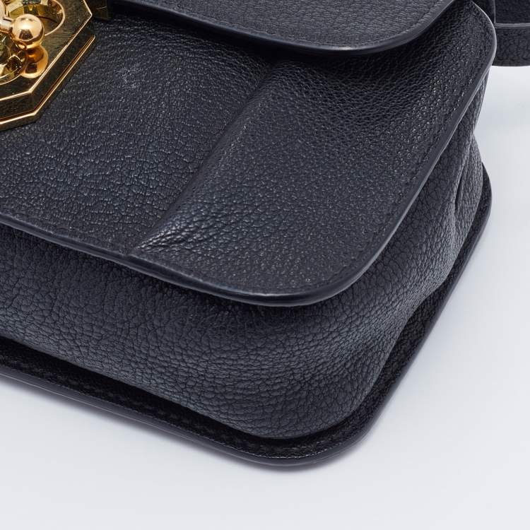 Pre Owned Chloé Black Leather Mini Elsie Crossbody Bag