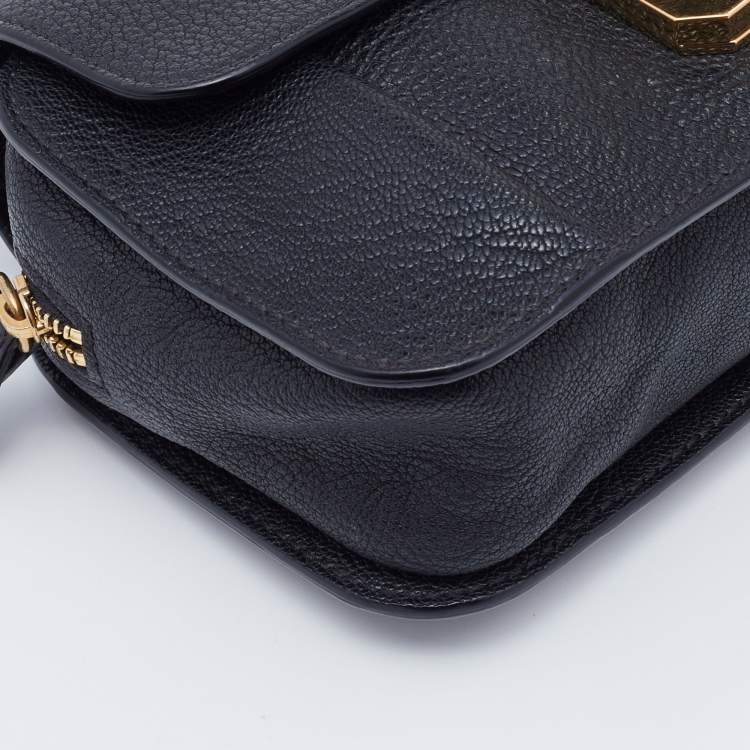 Pre Owned Chloé Black Leather Mini Elsie Crossbody Bag