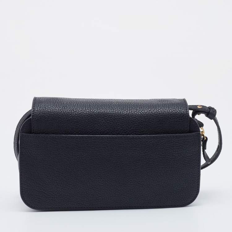 Pre Owned Chloé Black Leather Mini Elsie Crossbody Bag