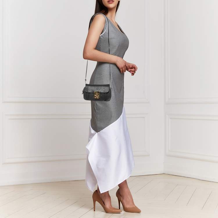 Pre Owned Chloé Black Leather Mini Elsie Crossbody Bag